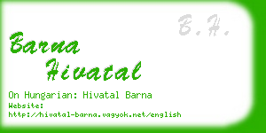 barna hivatal business card